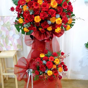 Kệ hoa chúc mừng tone đỏ - L2000